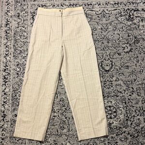 Sandro Cream high waist crop Trousers